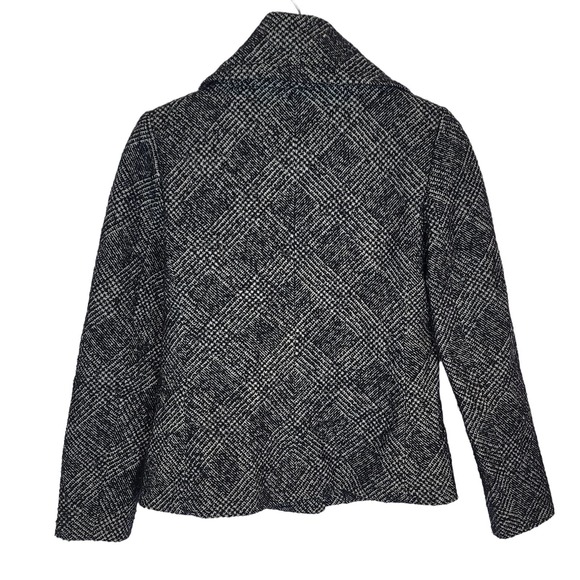 Talbots Womens Black White Wool Blend Tweed Lined Coat Jacket #231 - Picture 4 of 9